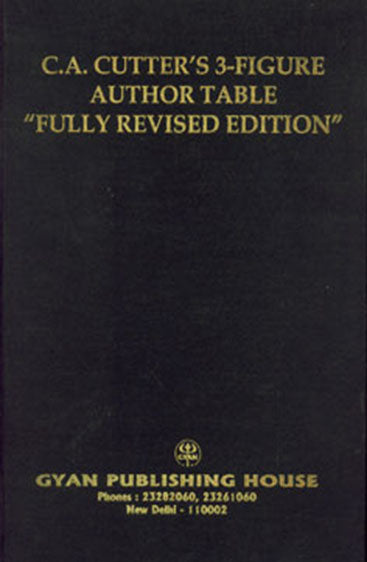 C.A. Cutter's 3-Figure Author Table "Fully Revised Edition"