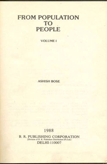 From Population to People (In 2 Vols.)