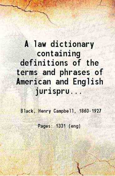 A law dictionary